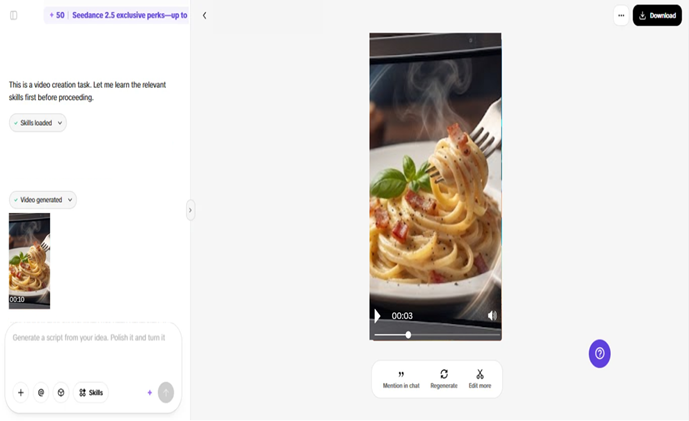 Step 2: Generate Your Menu Video
